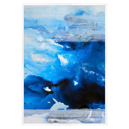 Zach Modern Classic Blue Abstract Framed Art - I | Kathy Kuo Home