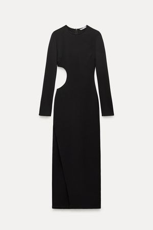 ZW COLLECTION LONG DRESS WITH CUT-OUT DETAIL - Black | ZARA United Kingdom