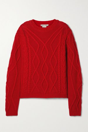 Red + NET SUSTAIN Valere cable-knit sweater | Paradis Perdus | NET-A-PORTER