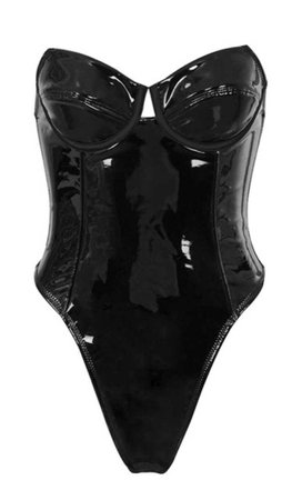 HouseofCb black latex bodysuit
