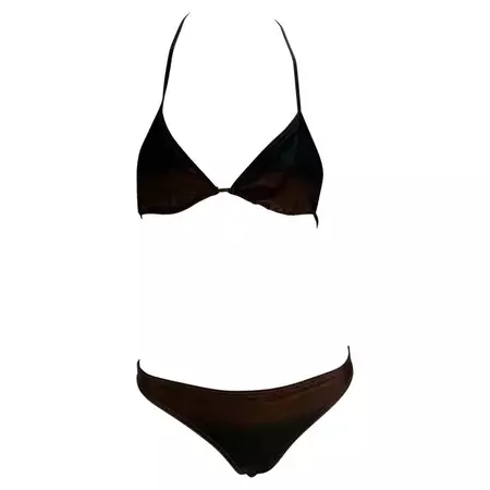 S/S 1997 Gucci by Tom Ford Brown Ombré Tie Bikini Set For Sale at 1stDibs | 1997 bikini, brown gucci bikini, brown gucci swimsuit