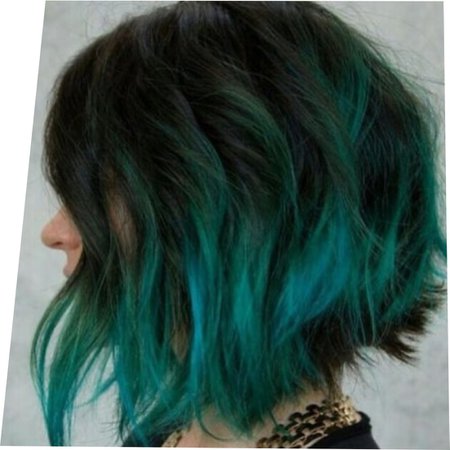 turquoise and black hair