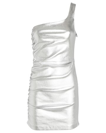 SPRWMN One-Shoulder Leather Mini Dress | INTERMIX®