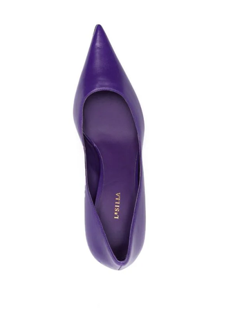 Le Silla Eva purple leather pumps