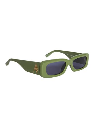 The Attico - "Mini Marfa" Olive Sunglasses
