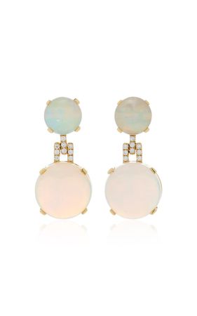 18k Yellow Gold Opal And Diamond Earrings By Goshwara | Moda Operandi