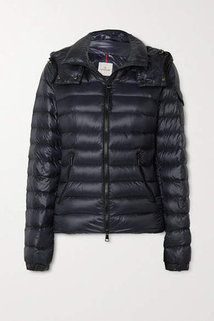 Hooded Quilted Shell Down Jacket - Navy
