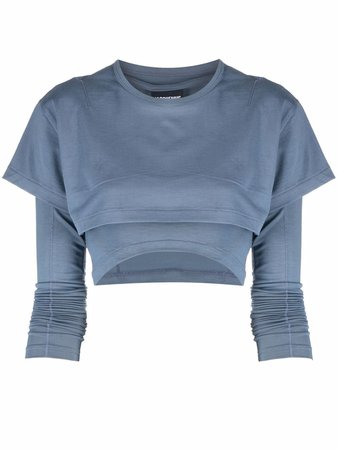 Shop Jacquemus layered cropped T-shirt with Express Delivery - FARFETCH