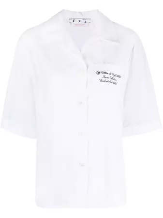 Off-White logo-embroidered short-sleeve Shirt