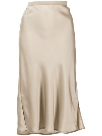 ANINE BING Erin slit-detail Silk Skirt - Farfetch