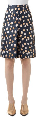 Gold Leaf Dot Pleat Skirt