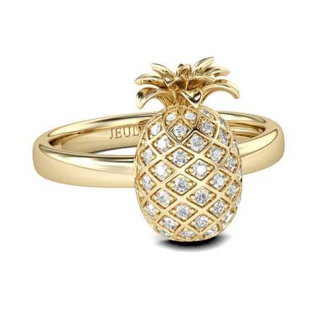 Pineapple Sterling Silver Ring - Jeulia Jewelry
