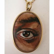 Hand Painted Miniature Lover's Eye in 9K Pendant Necklace: M13lted313