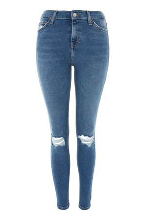 Mid Blue Ripped Jamie Jeans - Topshop USA