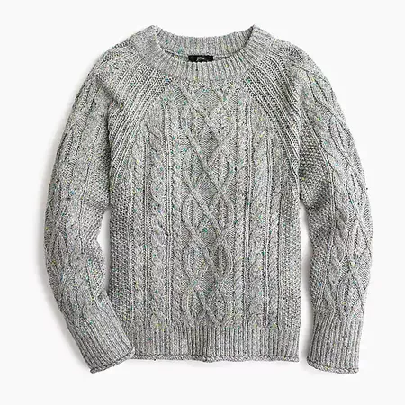 Donegal cable-knit crewneck sweater : Women pullovers | J.Crew