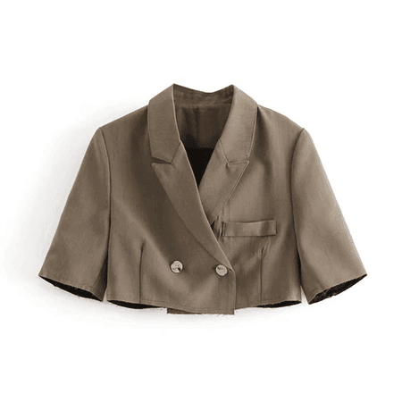 JESSICABUURMAN – KIVAU Short Sleeves Cropped Blazer