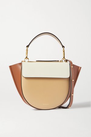 Beige Hortensia mini color-block leather shoulder bag | Wandler | NET-A-PORTER