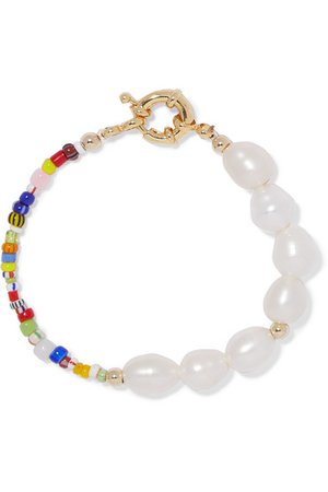 Eliou | Thao gold-plated, pearl and bead bracelet | NET-A-PORTER.COM