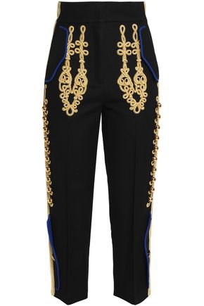 Cropped embellished wool-blend tapered pants | DOLCE & GABBANA | Sale up to 70% off | THE OUTNET