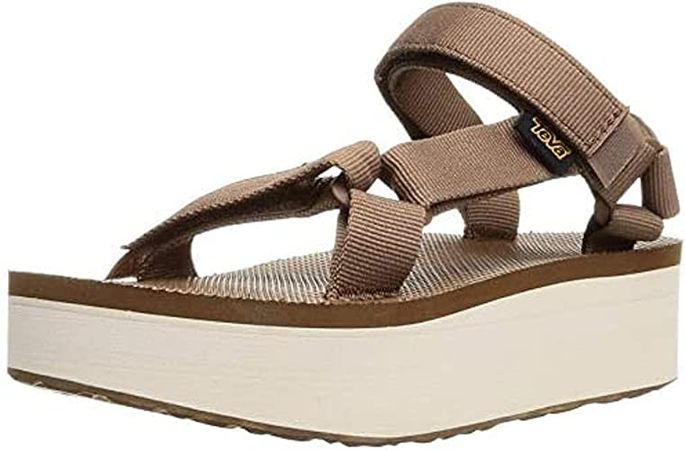 Amazon.com | Teva Women's Flatform Universal Comfortable Quick-Drying Sport Casual Sandals, Brown/Birch, 8 | Sport Sandals & Slides