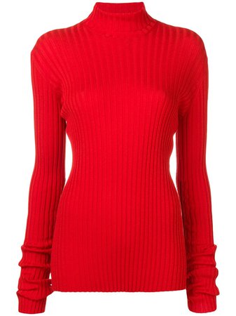 Red Victoria Beckham Fitted Turtle Neck Top | Farfetch.com