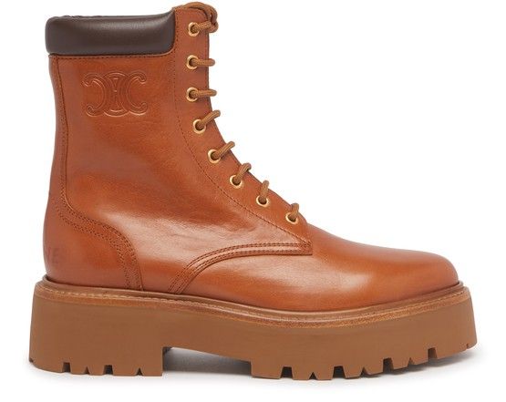 Women's Lace-up boot with Triomphe Celine bulky in calfskin | CELINE | 24S