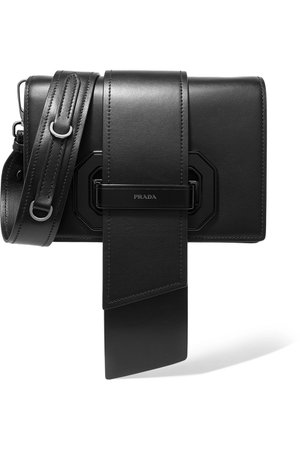 Prada | Ribbon Plexi leather shoulder bag | NET-A-PORTER.COM