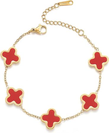 Amazon.com: TICVRSS 18K Gold Plated Clover Bracelet for Women Adjustable Flower Bracelet Lucky Four Leaf Bracelets Necklace Jewelry Gifts for Women Girls : Clothing, Shoes & Jewelry