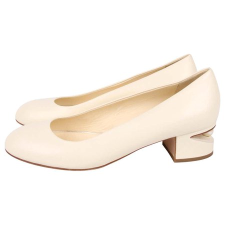Chanel Pearl Ballerina Shoes - white For Sale at 1stdibs