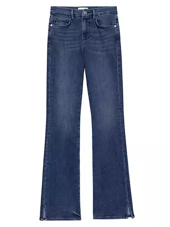 Shop Frame Le Mini Slit-Hem Boot-Cut Jeans | Saks Fifth Avenue