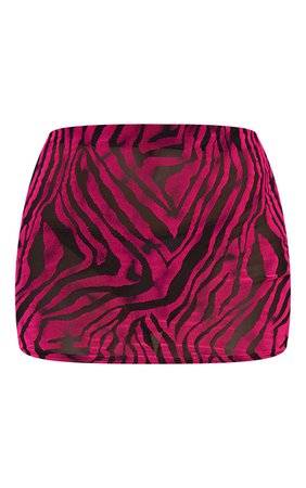 Hot Pink Mesh Embossed Printed Micro Mini Skirt | PrettyLittleThing USA