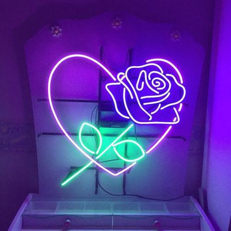 Rose Neon Heart Light
