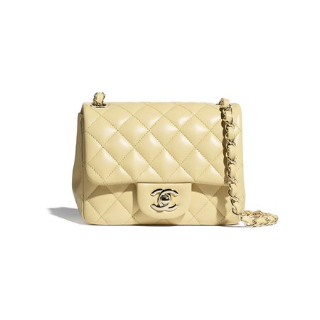Chanel, mini flap bag Lambskin & Gold-Tone Metal Yellow