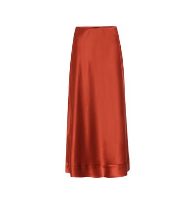 Lee Mathews Silk-Satin Skirt