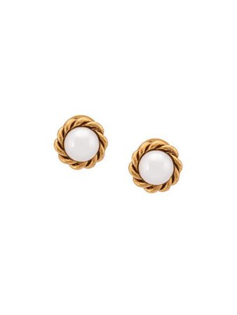 Oscar de la Renta Pearl Rope Button Earrings