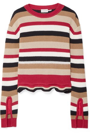 Moncler | Striped cotton sweater | NET-A-PORTER.COM