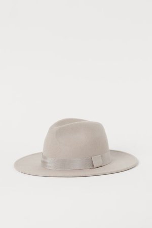 Felted wool hat - Light greige - Ladies | H&M GB