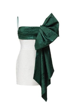 green white mini dress with bow