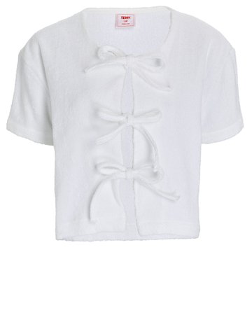 Terry Tie-Front Cotton Terry T-Shirt | INTERMIX®