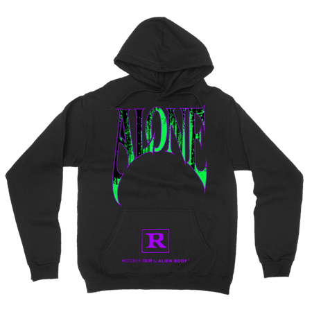 Alone Hoodie - Green and Purple – Alien Body