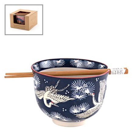 Crane Bowl w/ Chopstick - Blue - Merae