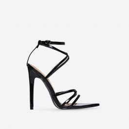 Kaia Pointed Barely There Heel In Black Patent - Google Search