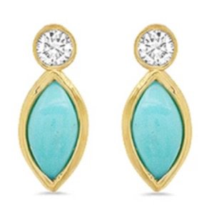 Jennifer Meyer Turquoise and Diamond Earringd