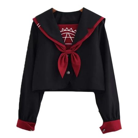 JK japonês uniforme escolar para estudantes, casaco de mangas compridas, saia plissada, terno de marinheiro, vento ortodoxo universitário, preto, novidade - AliExpress