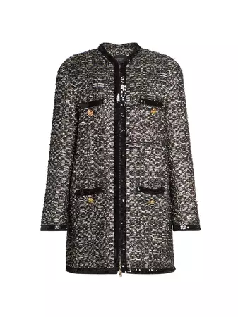 Shop Giambattista Valli Sequined Metallic Boucle Jacket | Saks Fifth Avenue