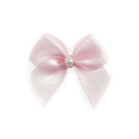 Light Pink Pearl Crossover Bow 6pk - Haberdashery Online