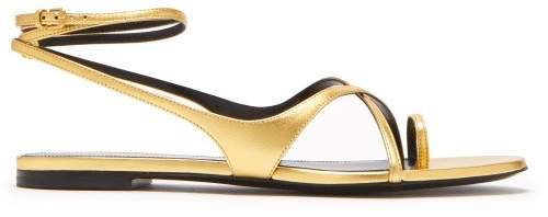 Gia Gold Leather Sandals - Womens - Gold