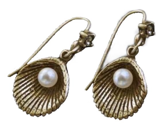 Shelley Cooper Seashell & Pearl Earrings