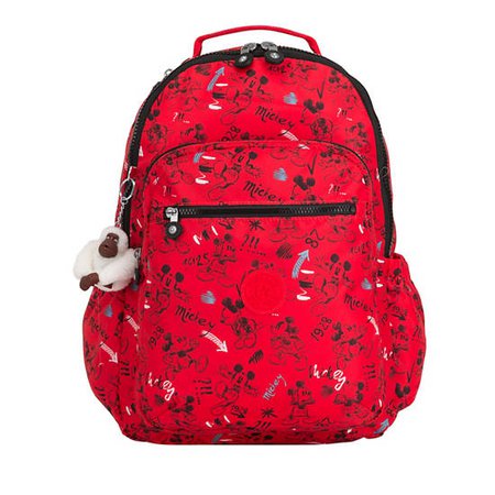 Disney's 90 Years of Mickey Mouse Seoul GO Large Laptop Backpack - Sketch Red | Kipling