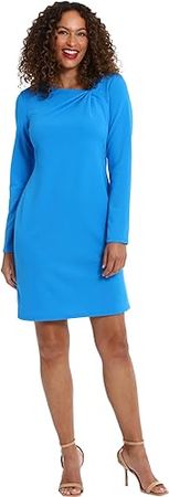 London Times Women's Twist Neck Short Crepe Long Sleeve Dress Fun Playful Polished Chic Desk to Dinner at Amazon Women’s Clothing store